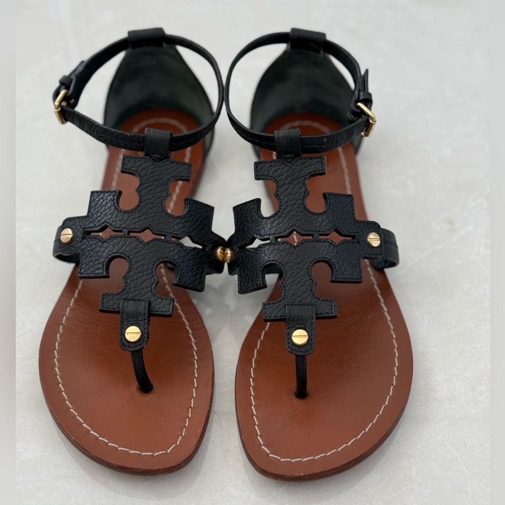 Tory Burch Ankle Strap Leather Sandals